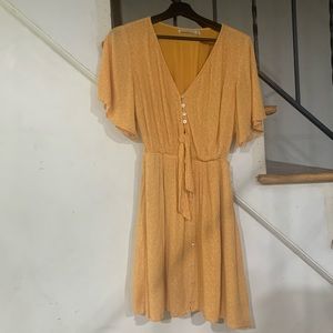 Abercrombie and Fitch yellow tie front dress